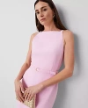 Ann Taylor Belted Sheath Dress In Pink Hollyhock