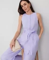 Ann Taylor Belted Sleeveless Jumpsuit In Lilac Bud