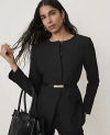 Ann Taylor Belted Split Hem Jacket In Black