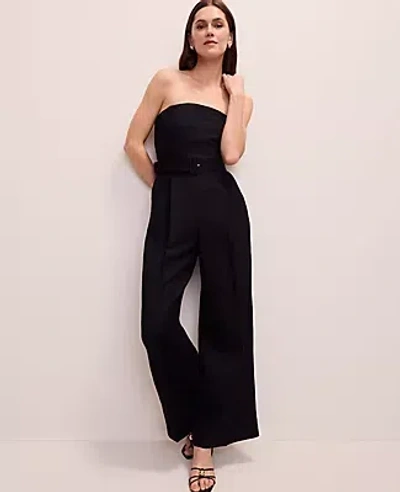 Ann Taylor Belted Strapless Jumpsuit In Black