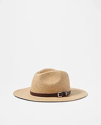 Ann Taylor Belted Straw Hat In Natural