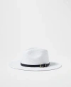 Ann Taylor Belted Straw Hat In White