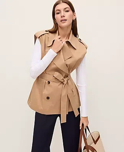 Ann Taylor Belted Trench Vest