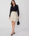 Ann Taylor Belted Utility Skirt In Toasted Oat