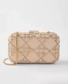 Ann Taylor Beveled Crystal Embellished Clutch In White