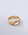 Ann Taylor Beveled Crystal Metal Ring In Gold