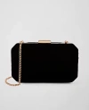 Ann Taylor Beveled Velvet Clutch In Black