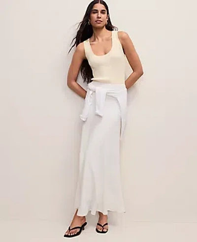 Ann Taylor Bias Flare Maxi Skirt In White