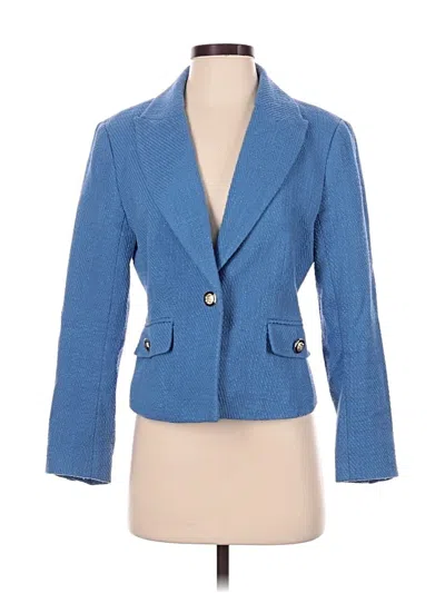 Pre-owned Ann Taylor Blazer Jacket In Blue
