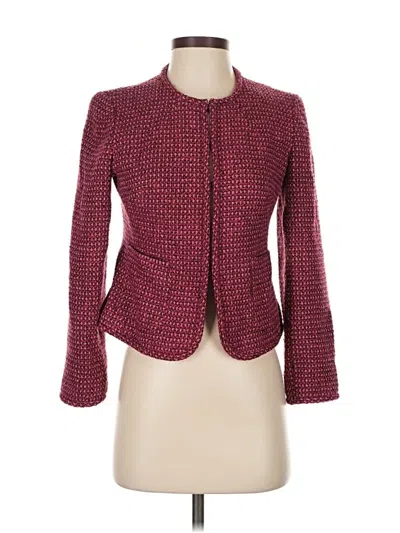 Pre-owned Ann Taylor Blazer Jacket In Burgundy