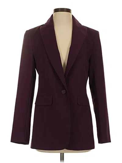 Pre-owned Ann Taylor Blazer Jacket In Burgundy