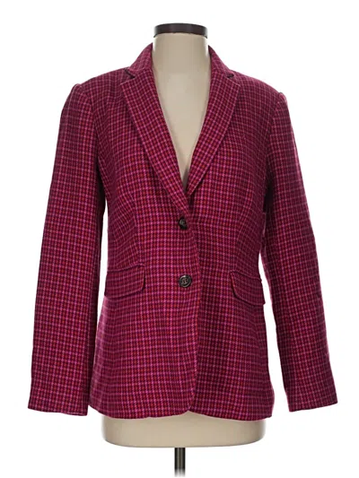 Pre-owned Ann Taylor Blazer Jacket In Burgundy