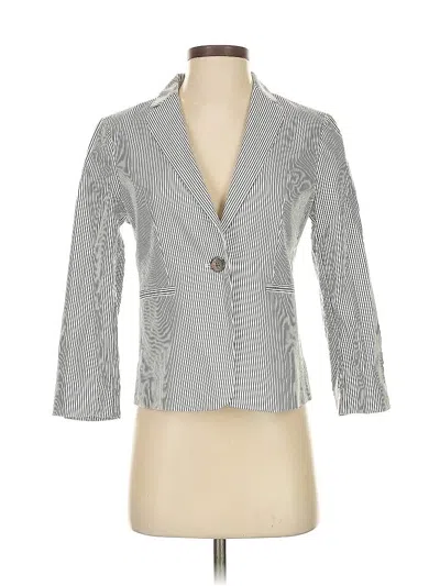 Pre-owned Ann Taylor Blazer Jacket In Gray