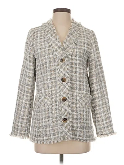 Pre-owned Ann Taylor Blazer Jacket In Gray