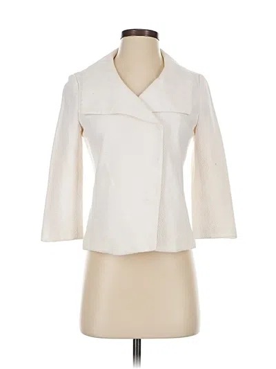 Pre-owned Ann Taylor Blazer Jacket In White