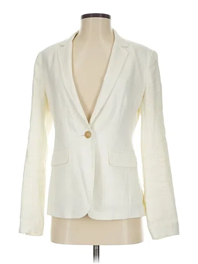 Pre-owned Ann Taylor Blazer Jacket In White