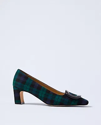 Ann Taylor Block Heel Buckle Pump In Black