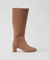 Ann Taylor Block Heel Suede Boot In Smoky Taupe