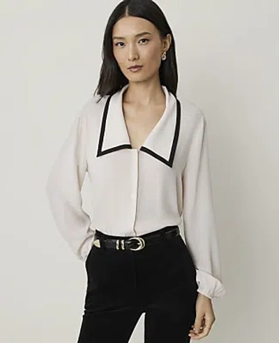 Ann Taylor Blouson Sleeve Blouse In Ivory Whisper