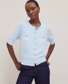 Ann Taylor Petite Blouson Sleeve Stitch Cardigan