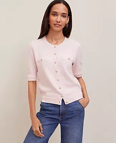 Ann Taylor Blouson Sleeve Stitch Cardigan