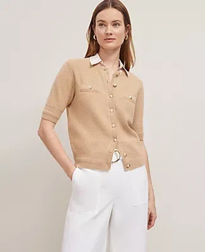 Ann Taylor Blouson Sleeve Stitch Cardigan