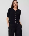 Ann Taylor Blouson Sleeve Stitch Cardigan In Black