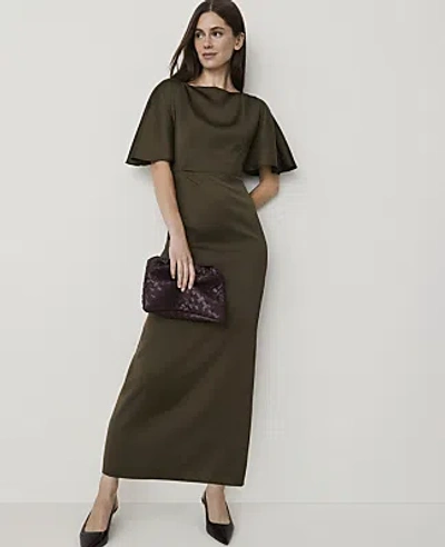 Ann Taylor Boatneck Column Midi Dress In Caper Shadow