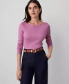 Ann Taylor Boatneck Low Back Top In Autumn Rose