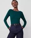 Ann Taylor Boatneck Low Back Top In Rainforest
