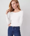 Ann Taylor Boatneck Low Back Top In Winter White