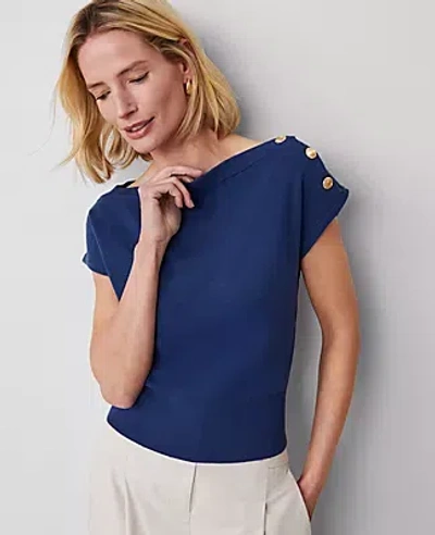 Ann Taylor Boatneck Sweater In Calm Shores