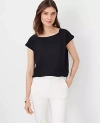 Ann Taylor Boatneck Top In Black
