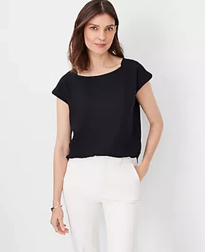 Ann Taylor Boatneck Top In Black