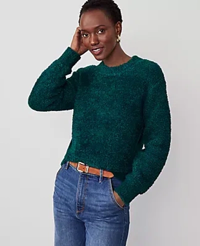 Ann Taylor Bouclé Sweater In Rainforest