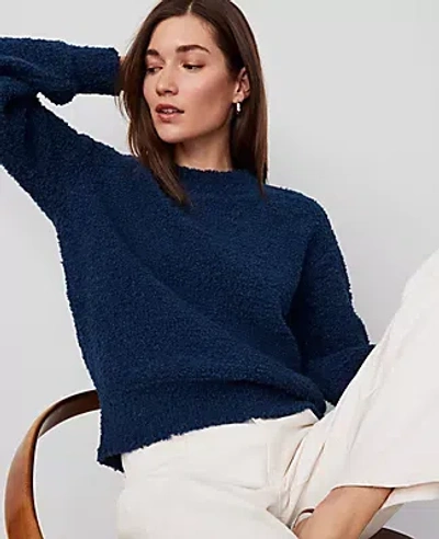 Ann Taylor Bouclé Sweater In Sea Storm