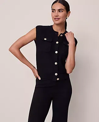 Ann Taylor Bouclé Sweater Vest In Black