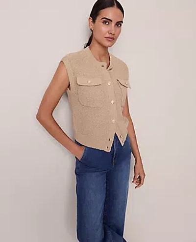 Ann Taylor Bouclé Sweater Vest In Brown