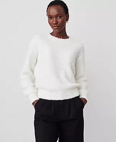 Ann Taylor Bouclé Sweater In Winter White
