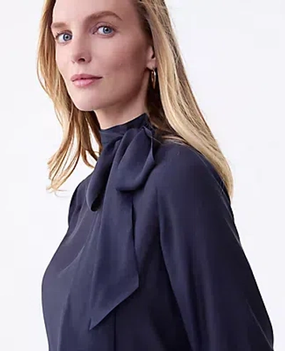 Ann Taylor Bow Blouse In Black