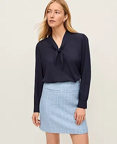 Ann Taylor Bow Blouse In Black