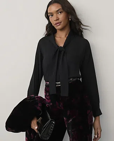 Ann Taylor Bow Blouse In Black