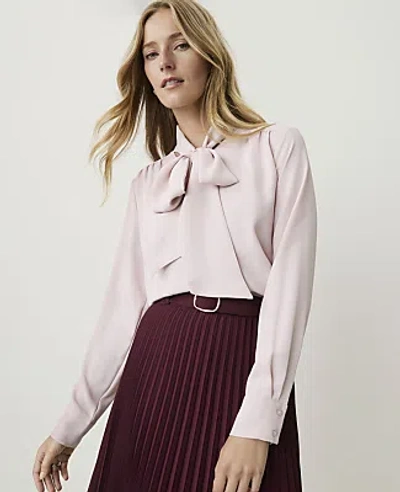 Ann Taylor Bow Blouse In Mother Of Pearl