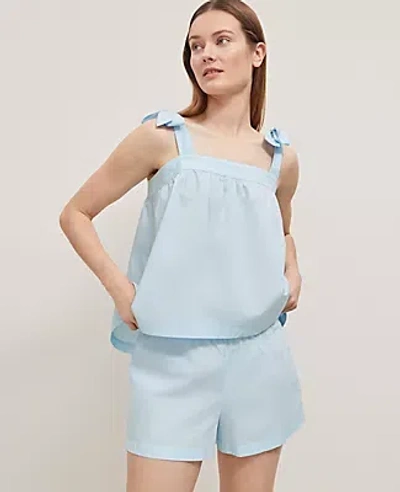 Ann Taylor Bow Pajama Set In Zephyr Blue