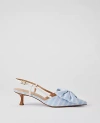 Ann Taylor Bow Slingback Kitten Heel Pumps In Larimar Blue