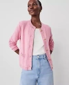 Ann Taylor Bracelet Sleeve Pocket Cardigan In Enchanted Pink