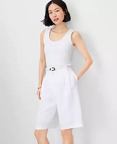 Ann Taylor Braided Scoop Neck Tank Top In White