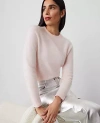 Ann Taylor Brushed-cashmere Sweater In Pearl Pink