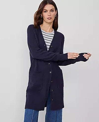 Ann Taylor Brushed Long Cardigan In Night Sky