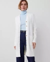 Ann Taylor Brushed Long Cardigan In Winter White
